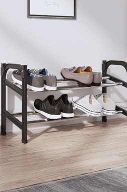 vidaXL 344369 - Meuble à chaussures extensible avec 2 étagères 119x24x37 cm