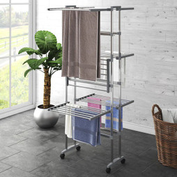 vidaXL 344376 - Étagère à linge à 3 niveaux avec roues é 60x70x129 cm