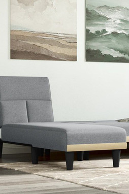 vidaXL 352813 - Chaise longue gris clair tissu