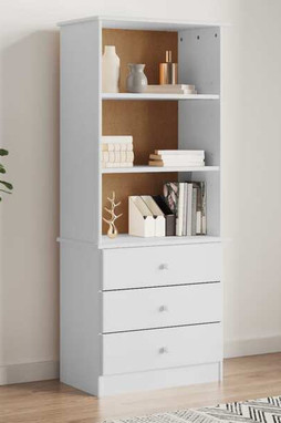 vidaXL 353952 - Bibliothèque et tiroirs ALTA blanc 60x35x142 cm bois massif pin