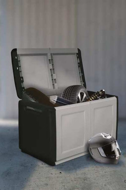 vidaXL 151817 - Boîte de rangement de jardin 96x53x57 cm 230 L foncé noir