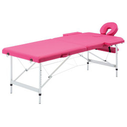vidaXL 110194 - Table de massage pliable 2 zones Aluminium