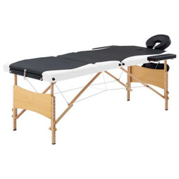 vidaXL 110212 - Table de massage pliable 3 zones Bois et blanc