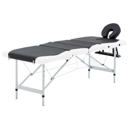 vidaXL 110244 - Table de massage pliable 4 zones Aluminium et blanc