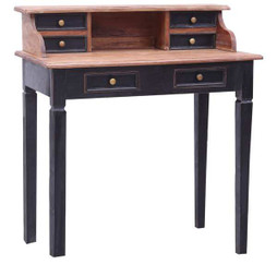 vidaXL 283910 - Bureau décriture et tiroirs 90x50x101 cm bois massif dacajou