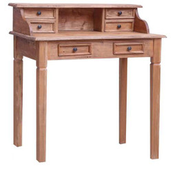 vidaXL 283912 - Bureau décriture et tiroirs 90x50x101 cm bois massif dacajou