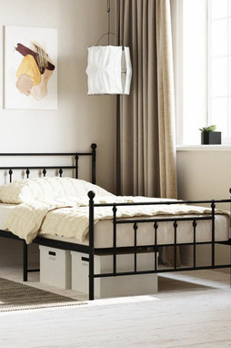 vidaXL 353550 - Cadre de lit métal sans matelas et pied de lit noir 100x200 cm