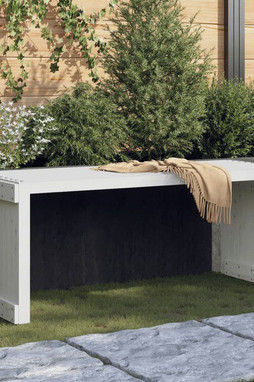 vidaXL 832526 - Banc de jardin extensible blanc 212,5x40,5x45cm bois massif pin