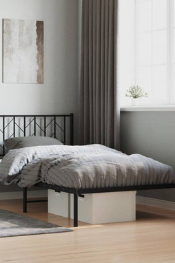 vidaXL 374432 - Cadre de lit métal sans matelas avec tête de lit noir 100x200cm