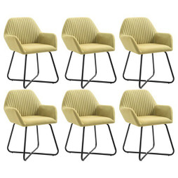 vidaXL 277105 - Chaises à manger lot de 6 vert tissu