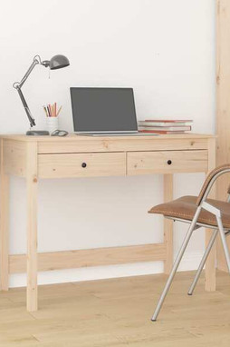 vidaXL 824643 - Bureau avec tiroirs 100x50x78 cm Bois massif de pin