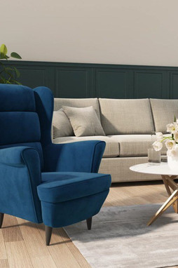 vidaXL 324058 - Fauteuil bleu velours