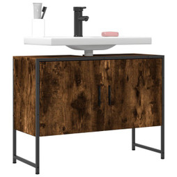 vidaXL 842463 - Armoire lavabo de salle de bain chêne fumé bois dingénierie