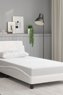 vidaXL 373277 - Cadre de lit sans matelas blanc 100x203 cm similicuir