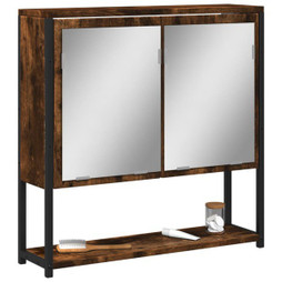 vidaXL 842423 - Armoire à miroir de salle de bain chêne fumé bois d’ingénierie
