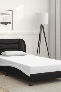vidaXL 3208035 - Cadre de lit sans matelas noir et blanc 100x203 cm similicuir