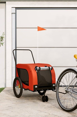 vidaXL 94026 - Pet Bike Trailer and Black Oxford Fabric and Iron