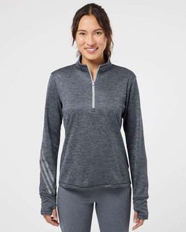 Adidas A285 - Women's Brushed Terry Heathered Quarter-Zip Pullover