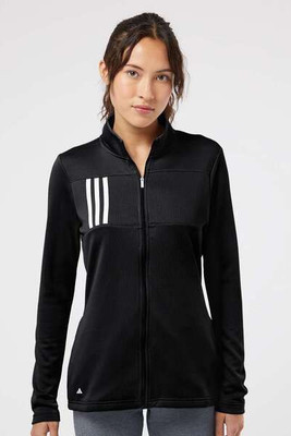 Adidas A483 - Cremallera completa de punto doble con 3 bandas para mujer