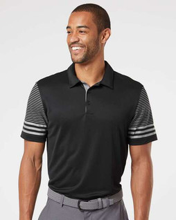 Adidas A490 - Striped Sleeve Polo