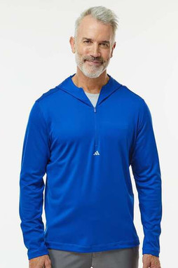 Adidas A596 - Lightweight Performance Quarter-Zip Hooded Pullover