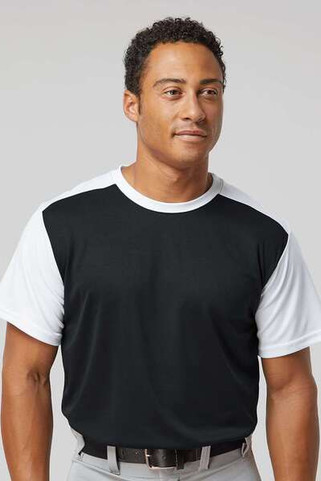 Alleson Athletic 532CJ - Camiseta de béisbol con cuello redondo