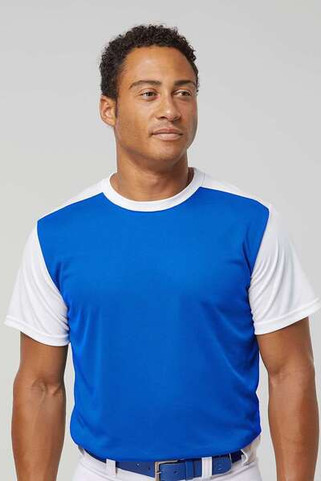 Alleson Athletic 532CJ - Camiseta de béisbol con cuello redondo