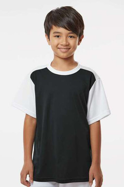 Alleson Athletic 532CJY - Camiseta de béisbol juvenil con cuello redondo