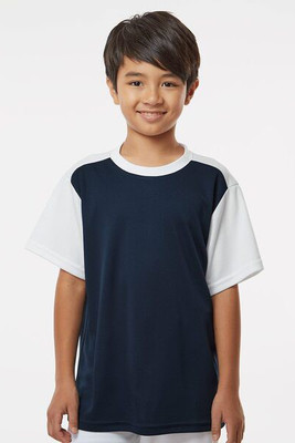 Alleson Athletic 532CJY - Camiseta de béisbol juvenil con cuello redondo