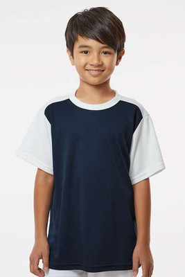 Alleson Athletic 532CJY - Camiseta de béisbol juvenil con cuello redondo