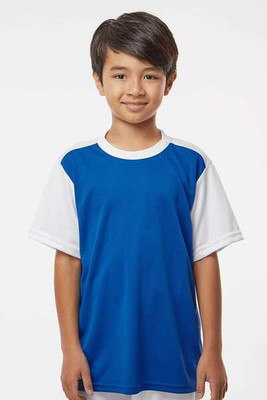 Alleson Athletic 532CJY - Camiseta de béisbol juvenil con cuello redondo