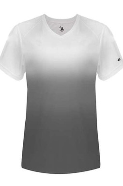 Badger 4207 - Womens V-Neck Ombre T-Shirt