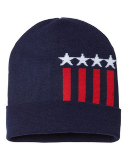 CAP AMERICA RK12 - USA-Made Patriotic Cuffed Beanie