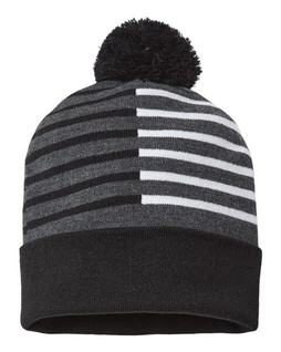 CAP AMERICA RKH12 - USA-Made Half Color Beanie