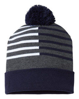 CAP AMERICA RKH12 - USA-Made Half Color Beanie