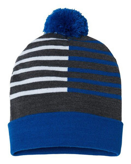CAP AMERICA RKH12 - USA-Made Half Color Beanie