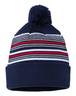 Sportsman SP60 - Bonnet à pompon rayé de 12 pouces