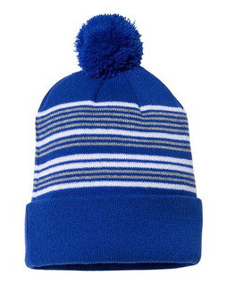 Sportsman SP60 - Bonnet à pompon rayé de 12 pouces