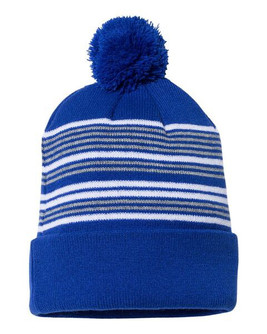 Sportsman SP60 - Bonnet à pompon rayé de 12 pouces