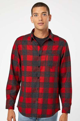 Burnside 8212 - Camisa de franela con bolsillos abiertos