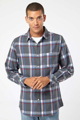 Burnside 8212 - Camisa de franela con bolsillos abiertos
