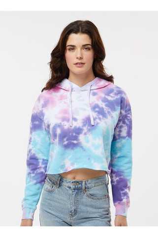Colortone 8333 - Sudadera con capucha Tie-Dyed Crop de mujer