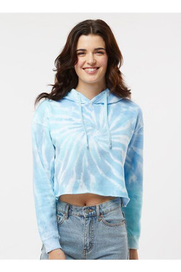 Colortone 8333 - Womens Tie-Dyed Crop Hooded Sweatshirt