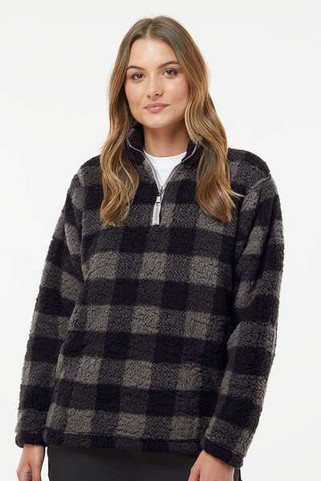 J. America 8451 - Jersey Epic Sherpa Quarter-Zip para mujer