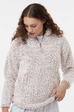 J. America 8451 - Women’s Epic Sherpa Quarter-Zip Pullover