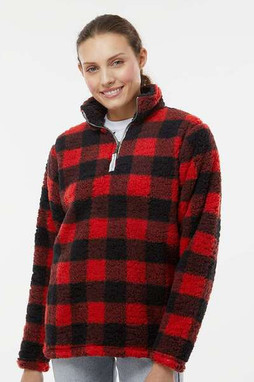 J. America 8451 - Women’s Epic Sherpa Quarter-Zip Pullover