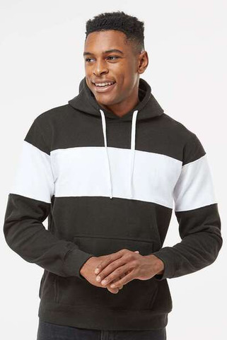 J. America 8644 - Sudadera con capucha Varsity Fleece Colorblocked