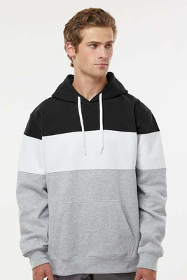 J. America 8644 - Varsity Fleece Colorblocked Hooded Sweatshirt