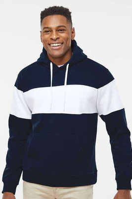 J. America 8644 - Varsity Fleece Colorblocked Hooded Sweatshirt