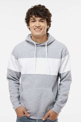 J. America 8644 - Varsity Fleece Colorblocked Hooded Sweatshirt